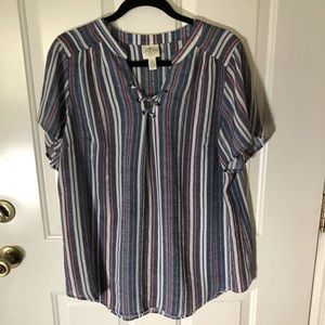 Rayon/poly, 1X, Nautical/Patriotic top